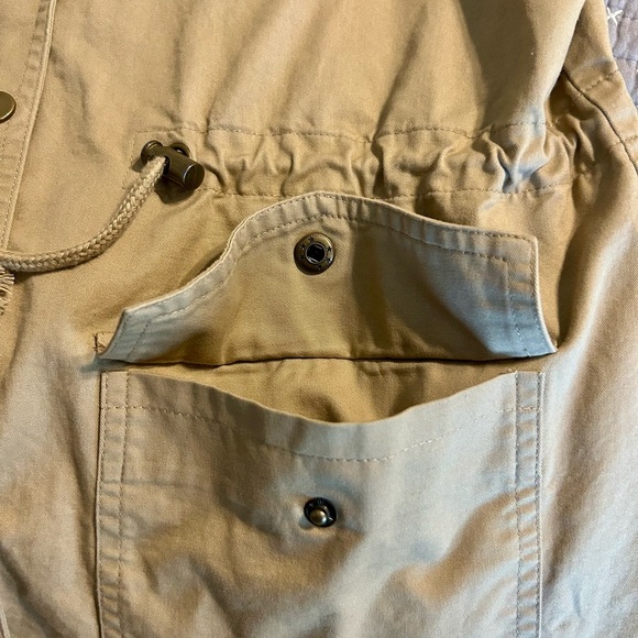 Zenana Women’s Khaki Cotton Hooded Zip Up Vest Size Large - Picture 3 of 6